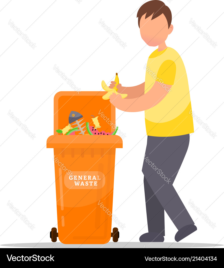 Man Sorting Garbage - Environmental Protection vector image