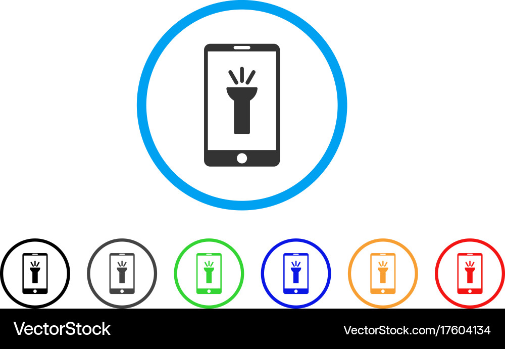 Mobile torch app rounded icon vector image