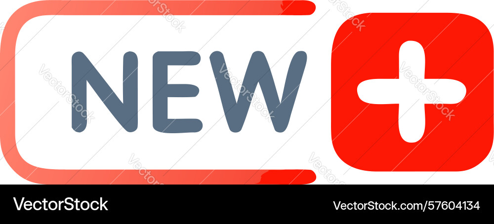 New badge icon - feature or content addition vector image