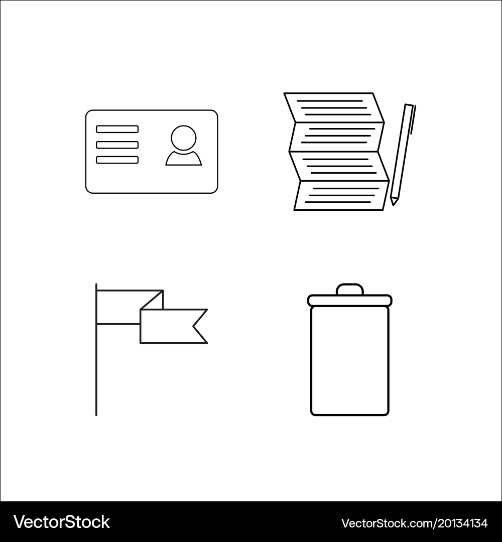 Office simple linear icon setsimple outline icons vector image