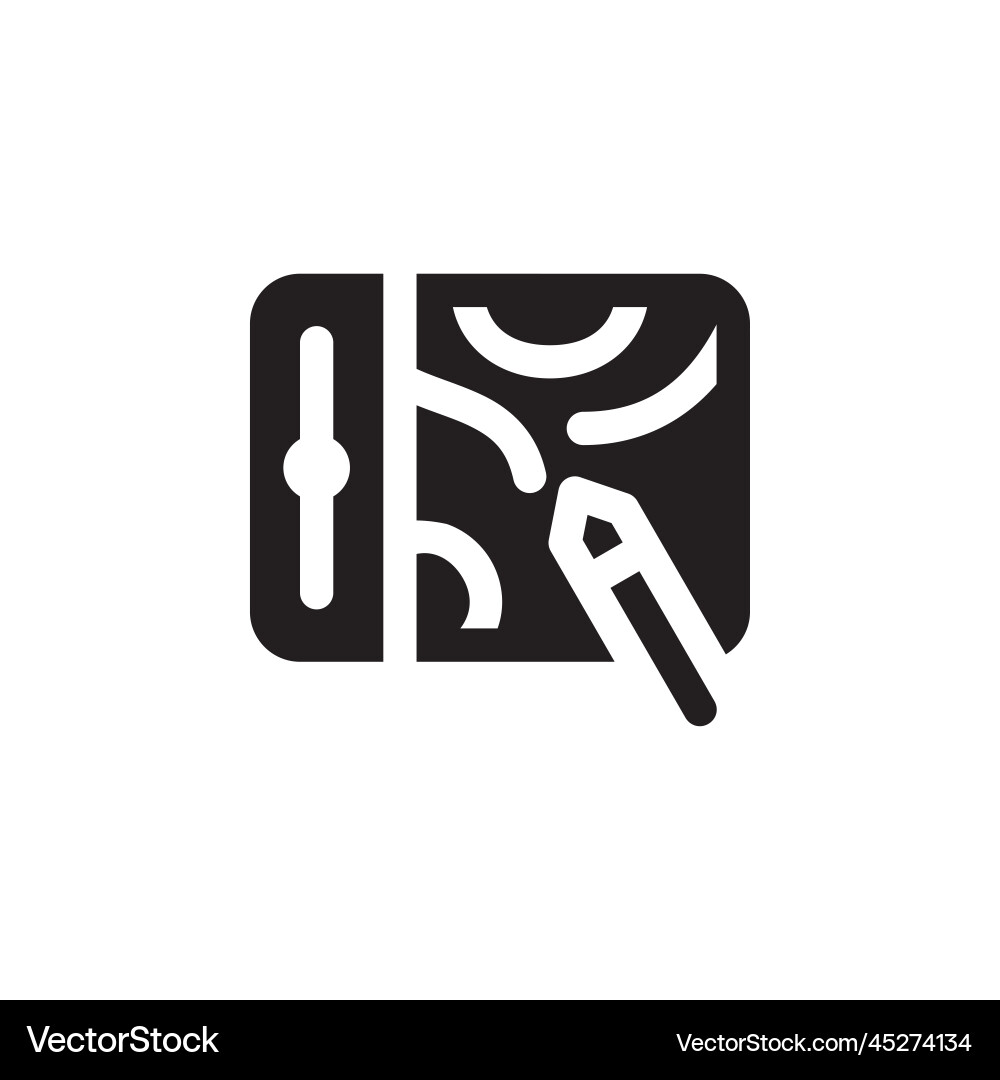 Pen display icon computer component solid vector image