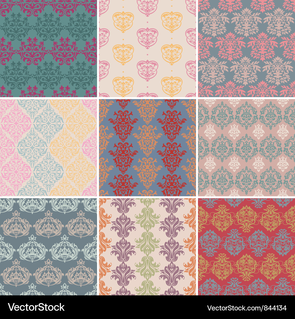 Retro Seamless Patterns Vector Image