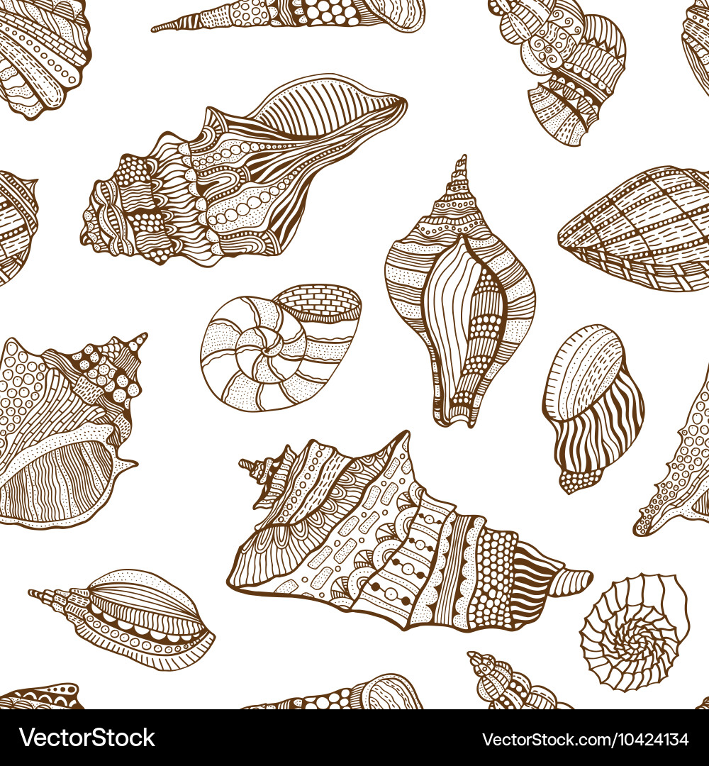 Sea shell pattern background vector image
