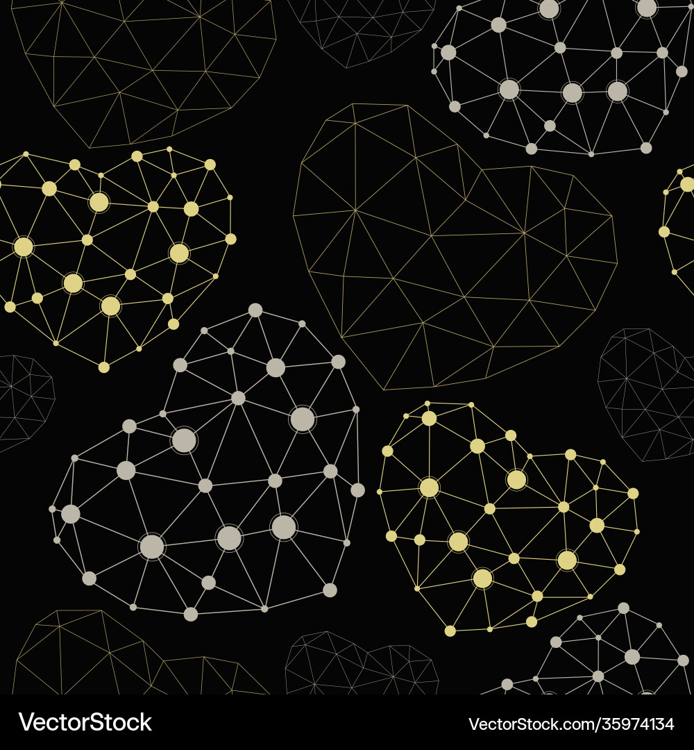 Seamless pattern with heart made connected dots Seamless pattern with heart made connected dots vector image