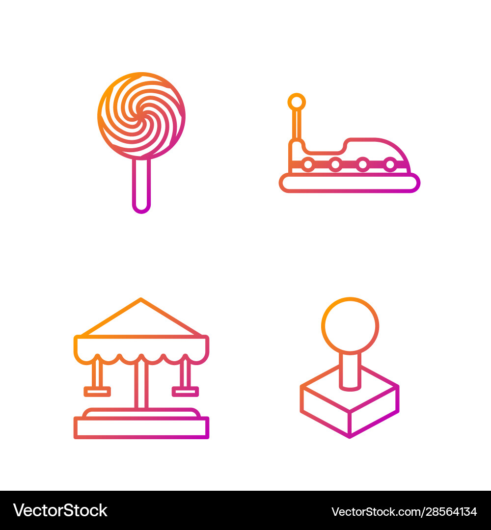 Set line joystick for arcade machine attraction Vector Image