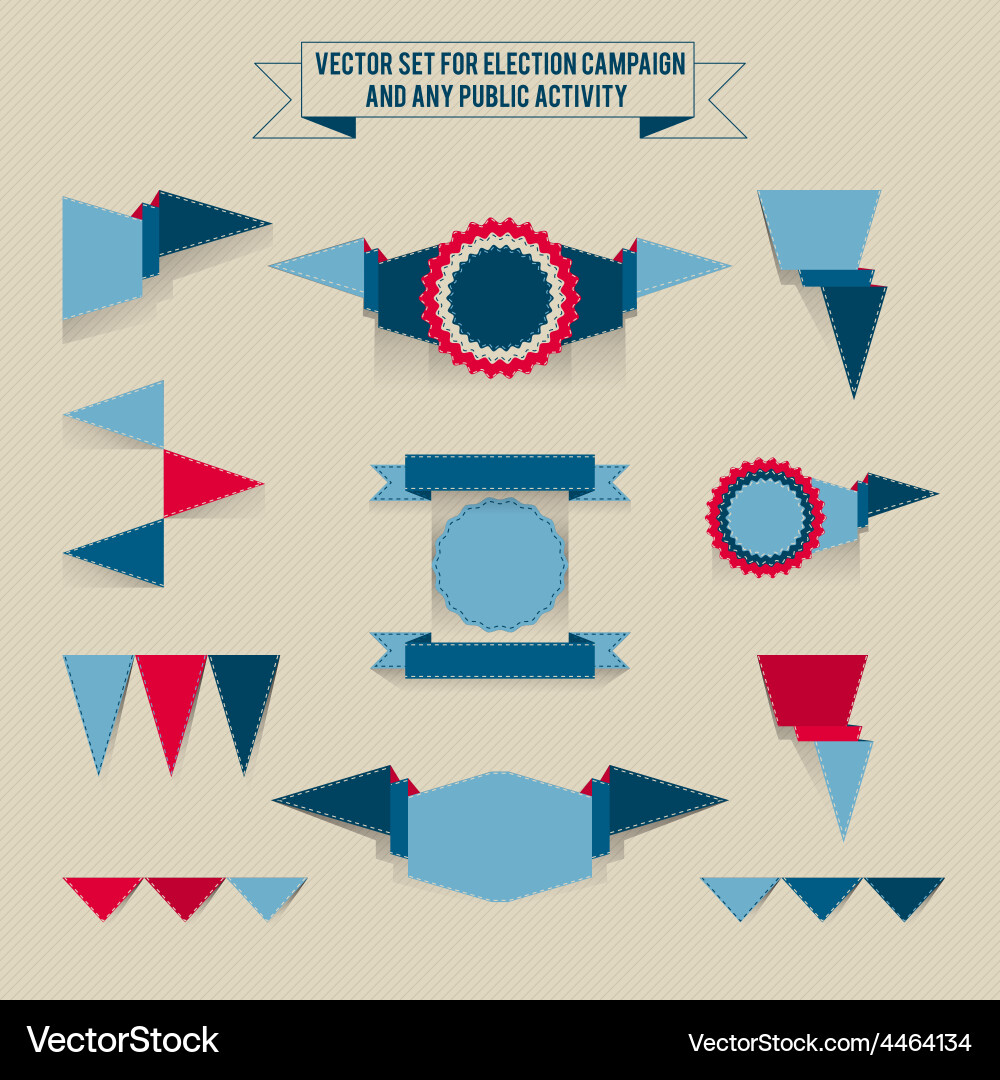 Set tri-color elements on beige background Vector Image