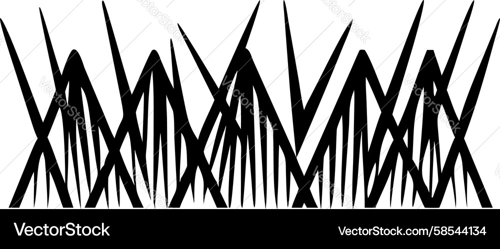 Spiky Grass Border - Sharp Texture Vector Image