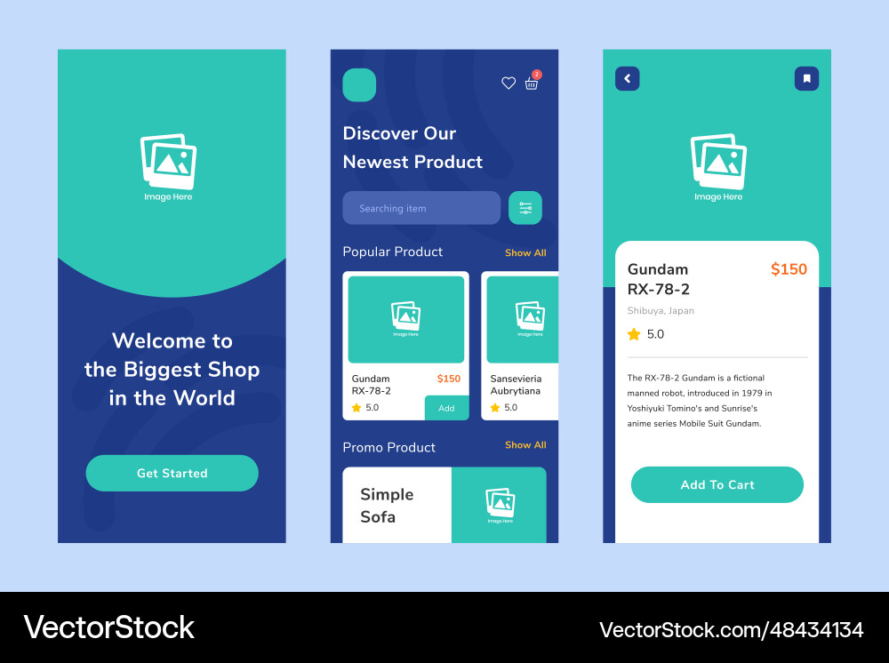 Toy store user interface design template Toy store user interface design template vector image