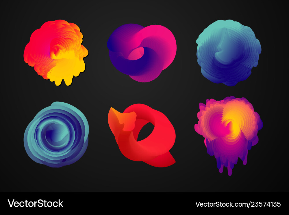 Abstract 3D Color Shapes vector image