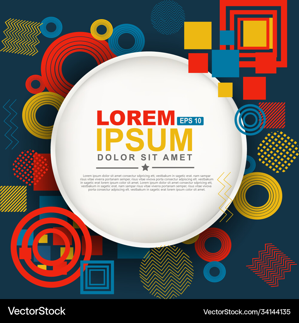 Abstract circle geometric pattern design vector image