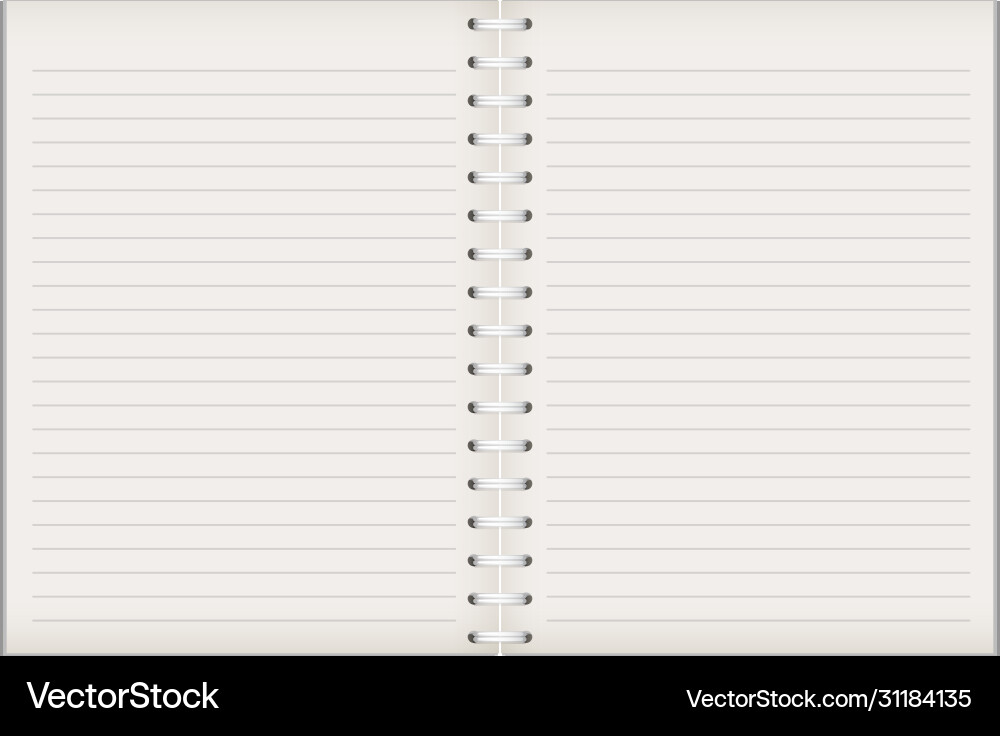 Blank notebook template background vector image