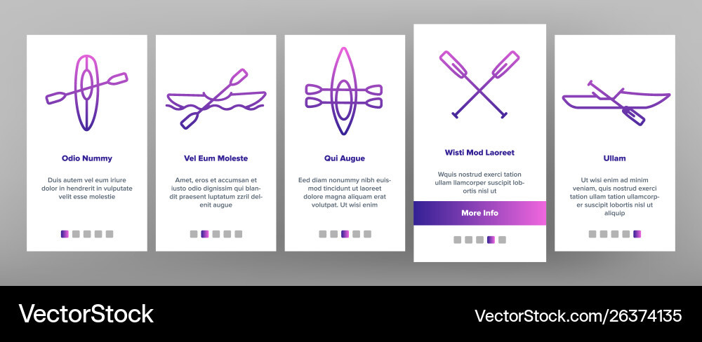 Canoeing active rest onboarding Canoeing active rest onboarding vector image