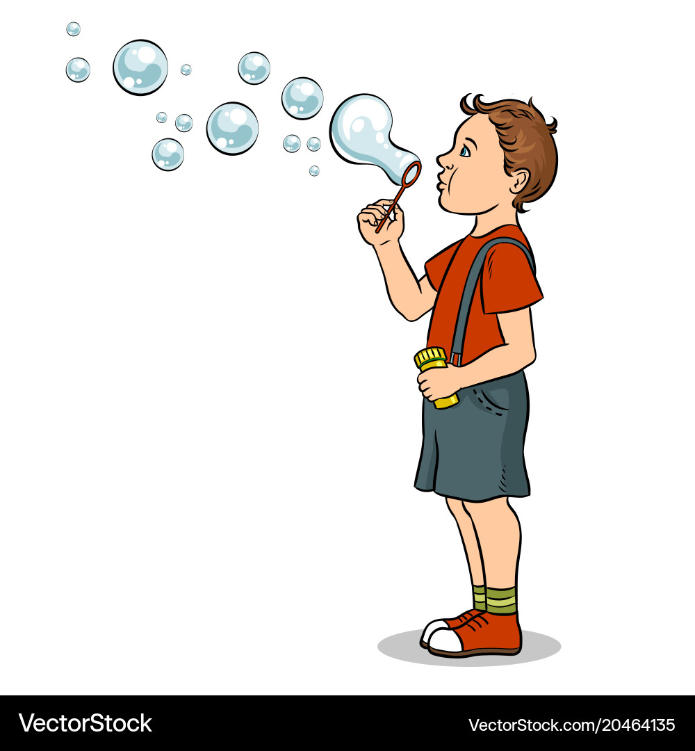 Child Blowing Bubbles – Royalty-Free Vector | VectorStock, image size:1000x1080