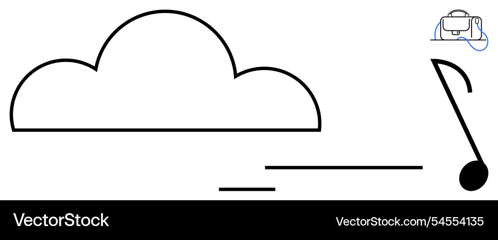 Cloud computing and music streaming Cloud computing and music streaming vector image