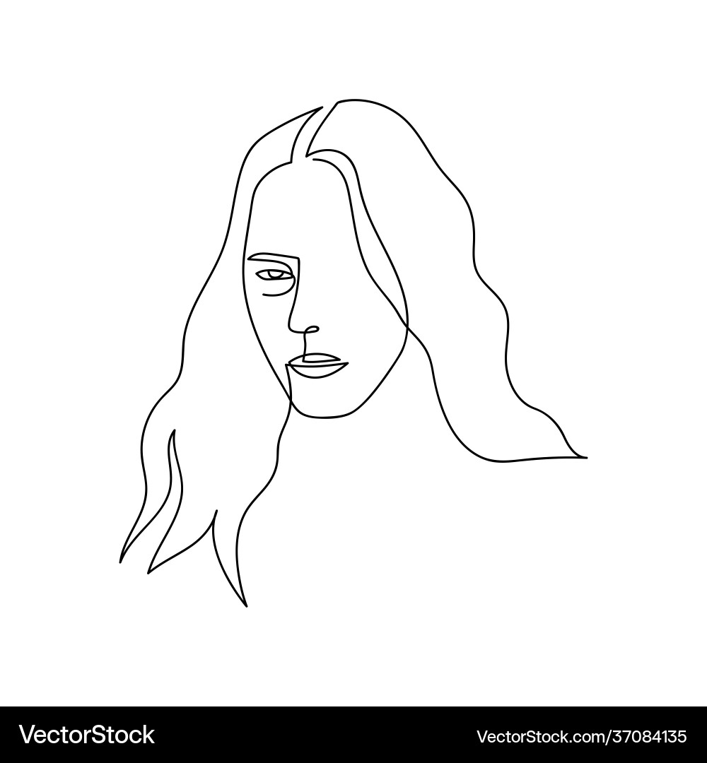 Continuous line abstract portrait single Continuous line abstract portrait single vector image