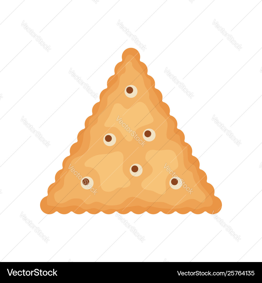Cracker chips triangle shape isolated on white Cracker chips triangle shape isolated on white vector image