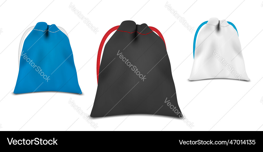 Drawstring bag isolated on white background Drawstring bag isolated on white background vector image