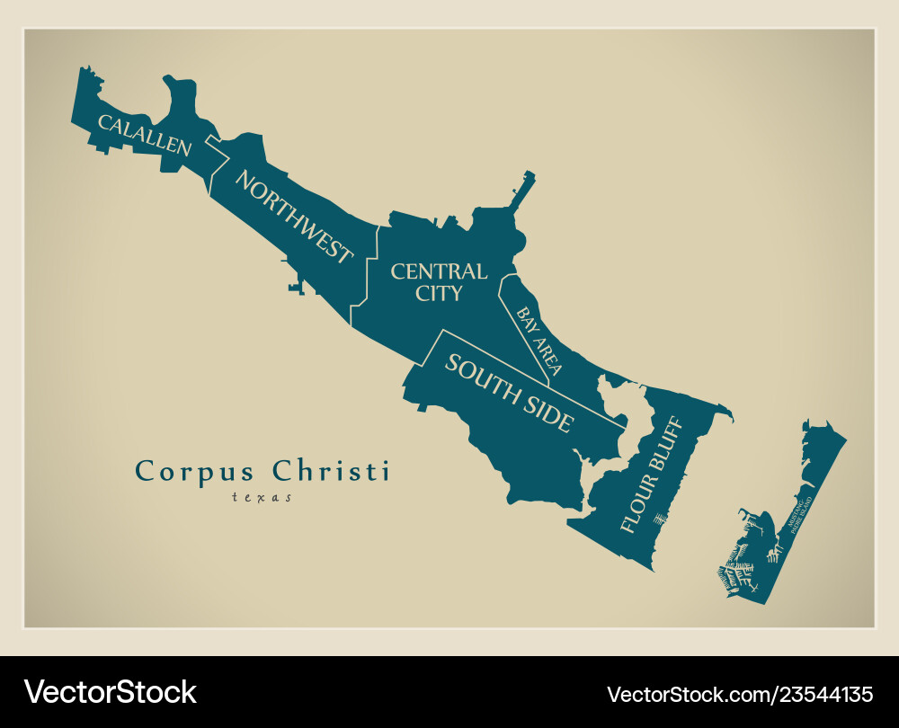 Modern city map - corpus christi texas Modern city map - corpus christi texas vector image