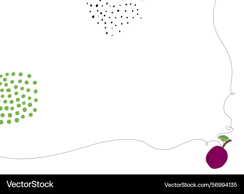 Plum continuous line background one single Plum continuous line background one single vector image
