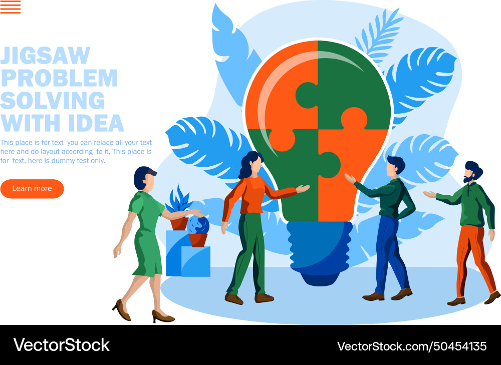 Problem solving and creating idea with jigsaw Problem solving and creating idea with jigsaw vector image
