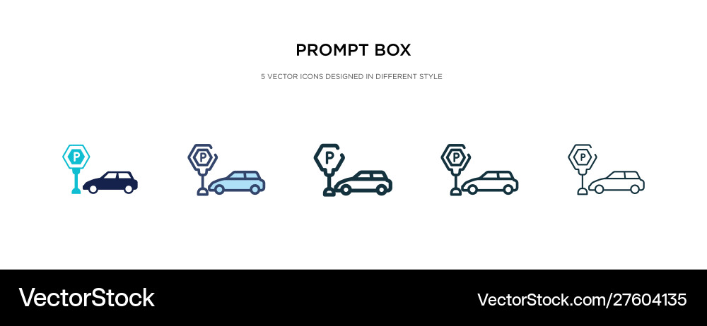 Prompt box icon in different style two colored Vector Image