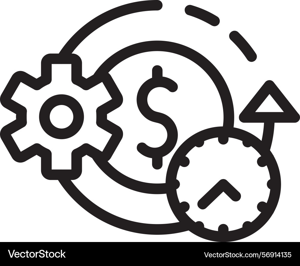 Refund processing time linear style icon design Vector Image