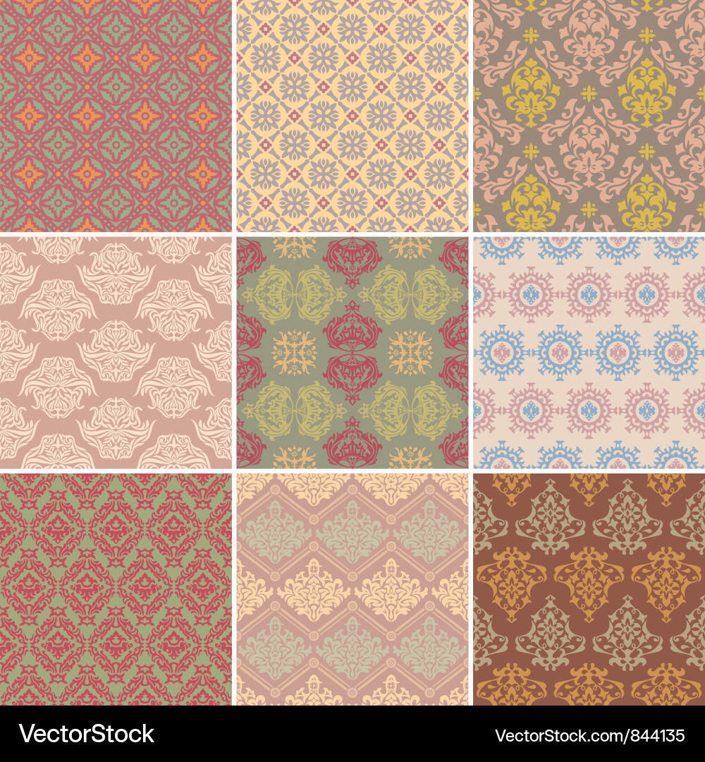 Retro Seamless Patterns vector image