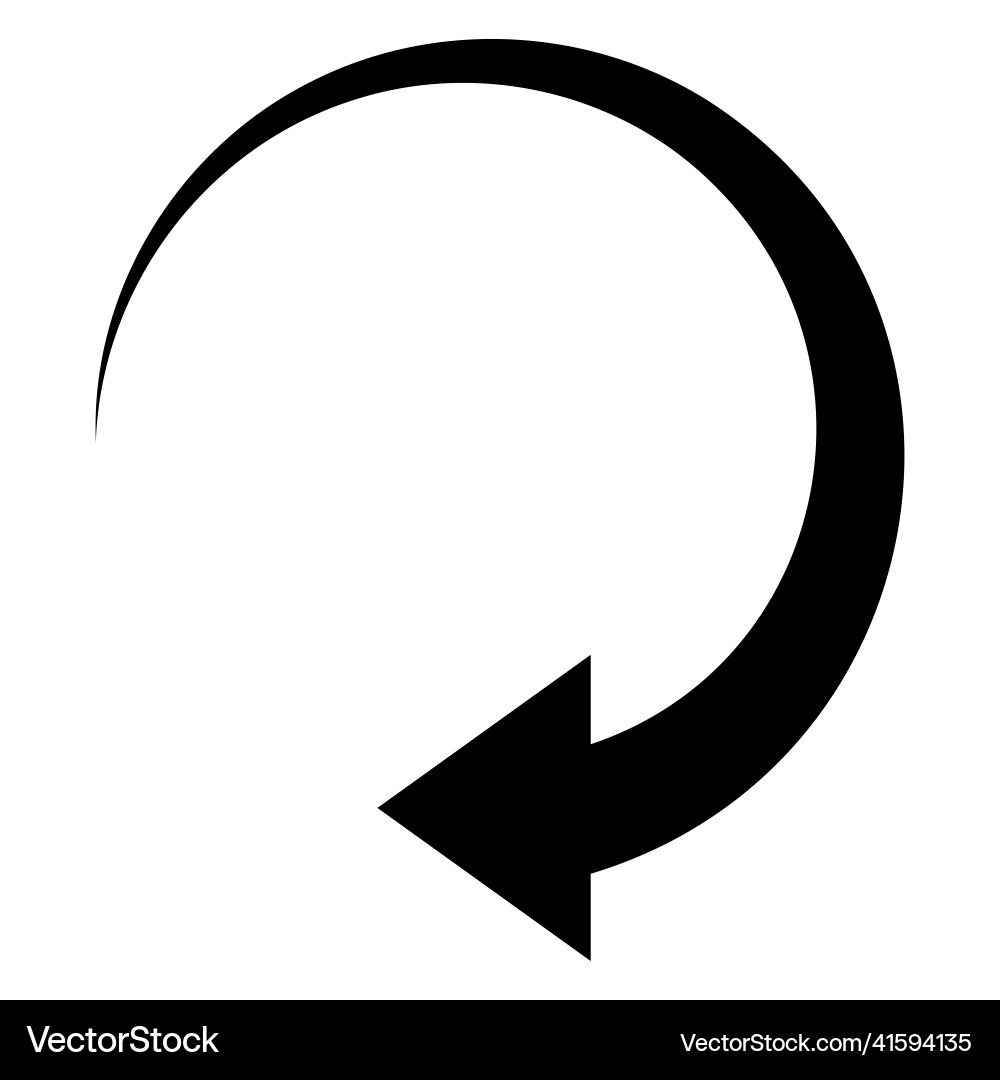 Reverse arrow in black refresh symbol reload vector image