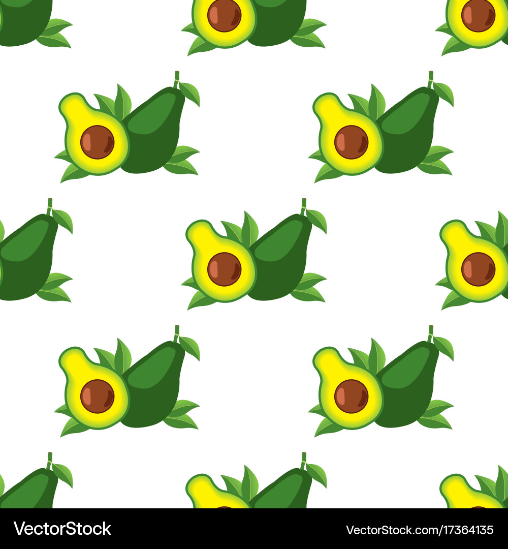 Seamless pattern with image avocado vector image