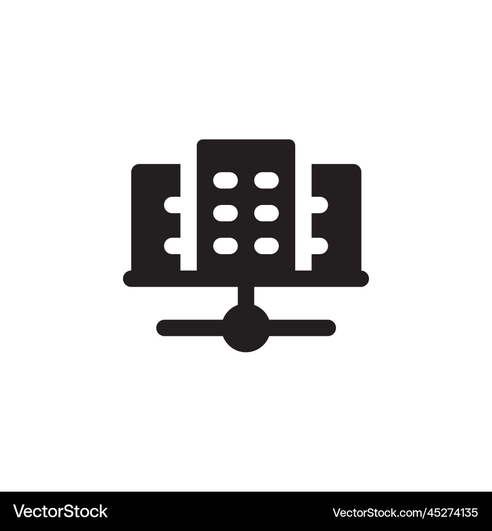 Server icon computer component solid style Vector Image