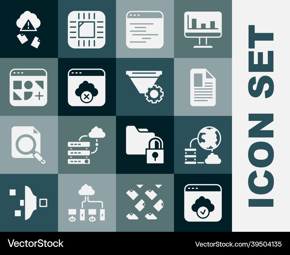 Set cloud technology data transfer network Set cloud technology data transfer network vector image