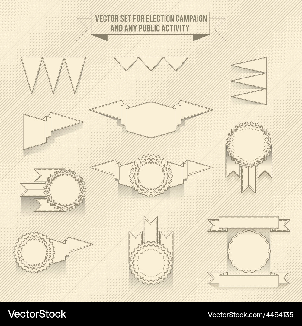 Set of linear monochrome elements Vector Image