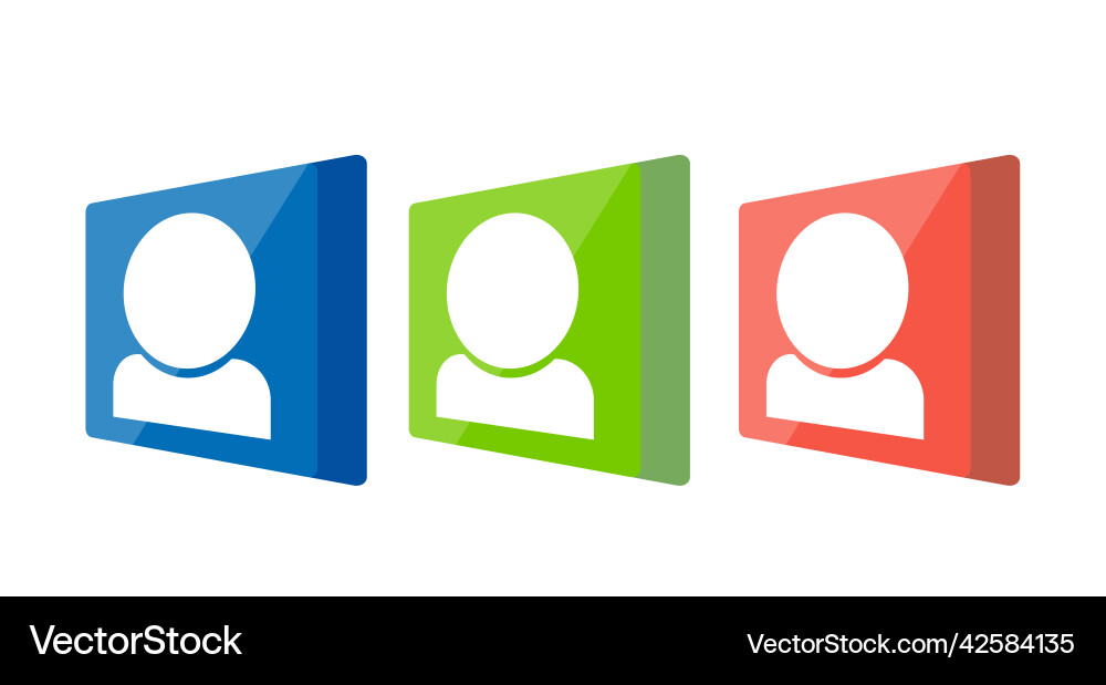 Set of three-dimensional user icons colorful Set of three-dimensional user icons colorful vector image