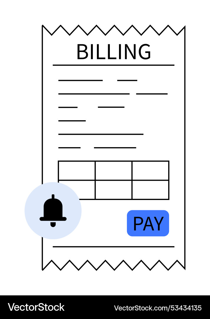 Simple rectangular billing document with reminder Simple rectangular billing document with reminder vector image