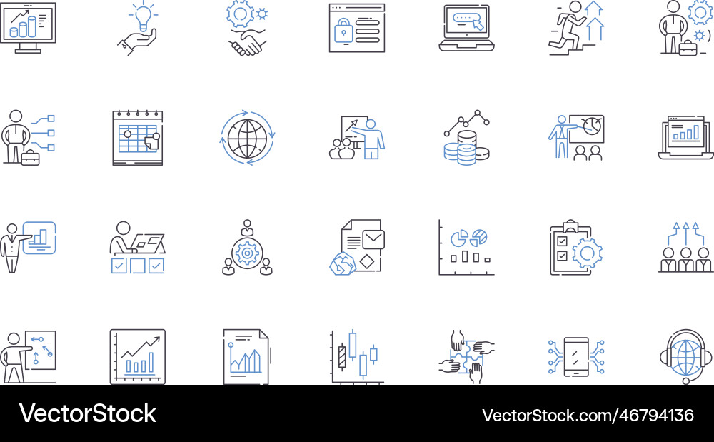 Cloud computing line icons collection Cloud computing line icons collection Vector Image