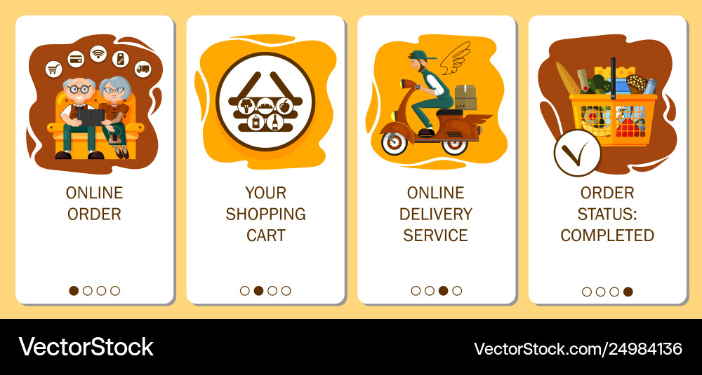 Design mobile app order grocery in online store Vector Image