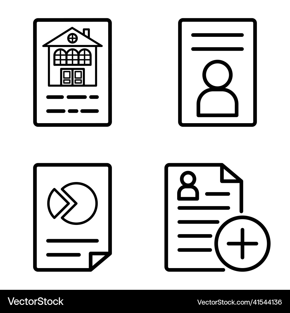 Docs1-2 flat icon set isolated on white background Docs1-2 flat icon set isolated on white background vector image