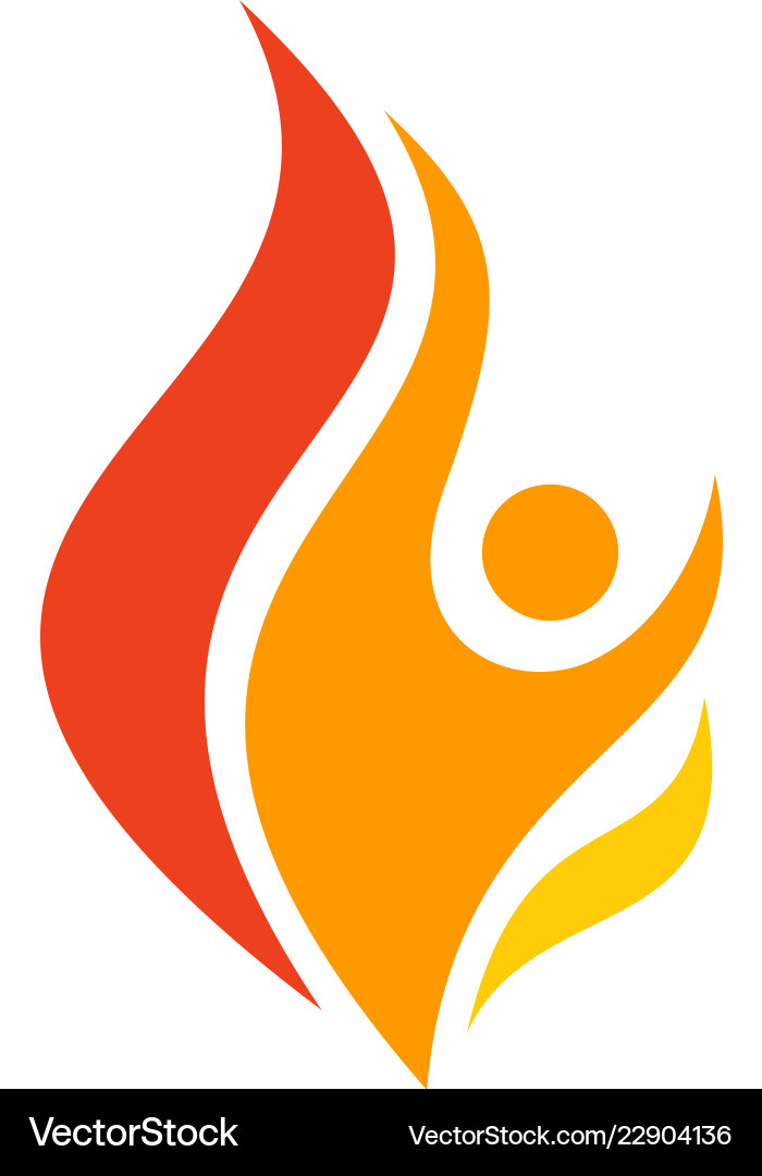 Fire people logo icon design Royalty Free Vector Image