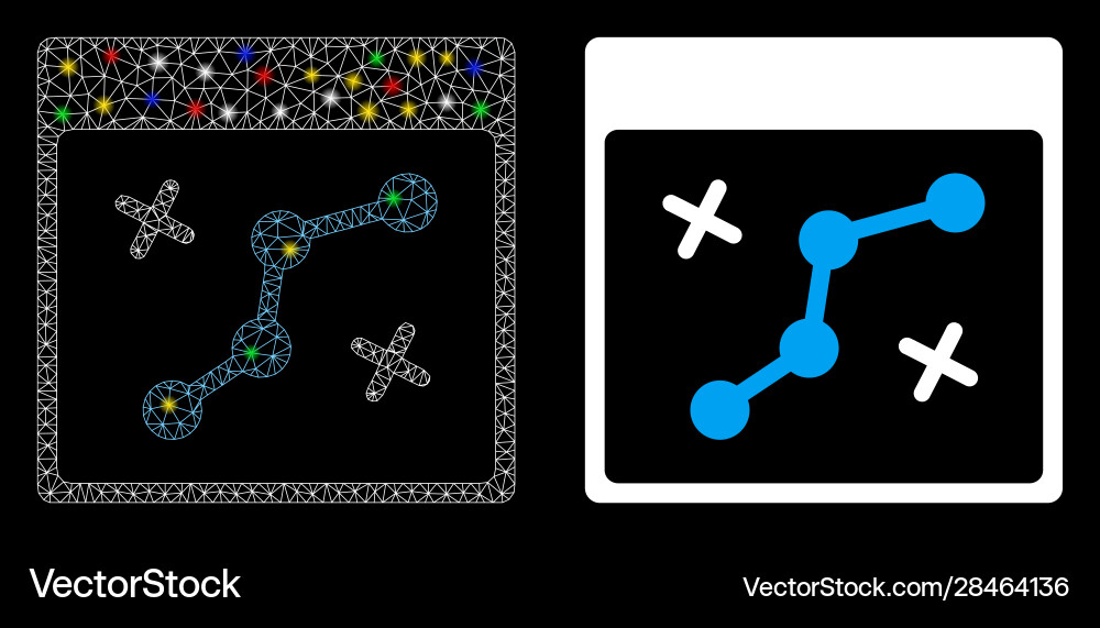 Flare mesh network path points calendar page icon Flare mesh network path points calendar page icon Vector Image
