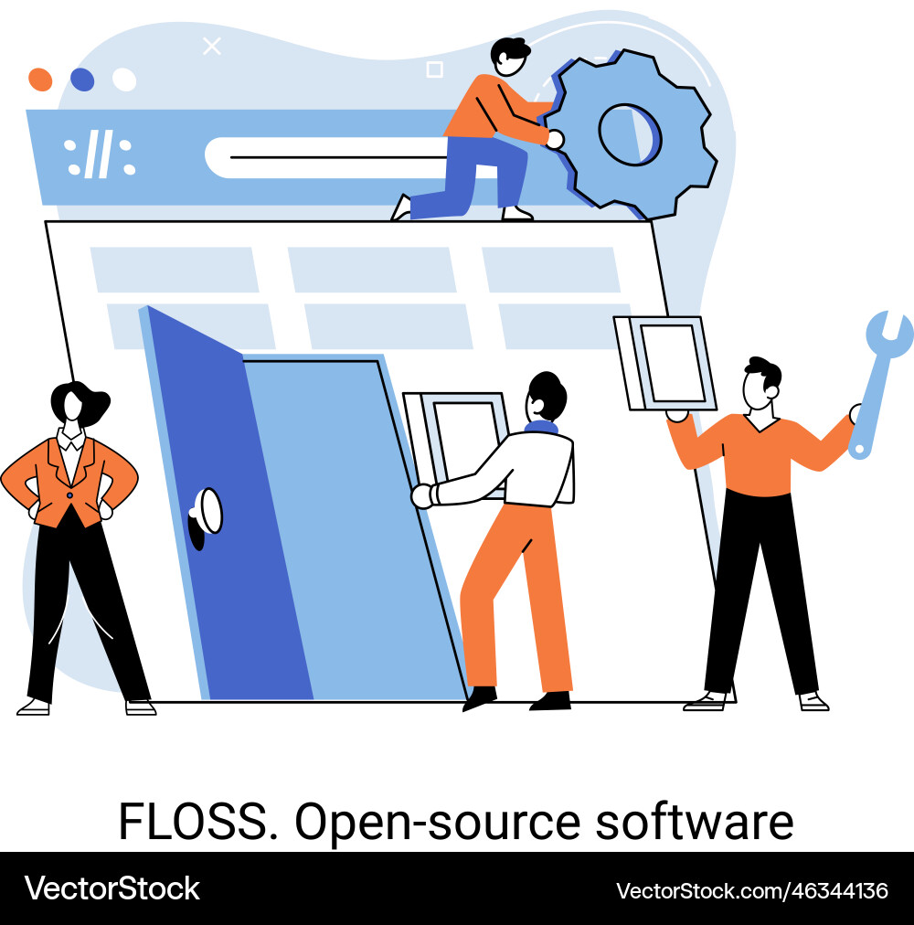 Floss open source software free product anyone vector image