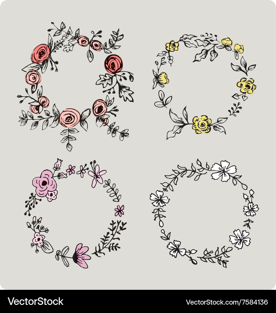 Flower design elements vector image