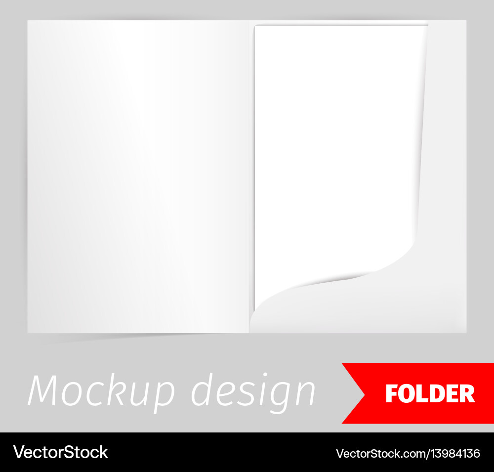 Fold realistic mockup design with shadow effect Fold realistic mockup design with shadow effect vector image
