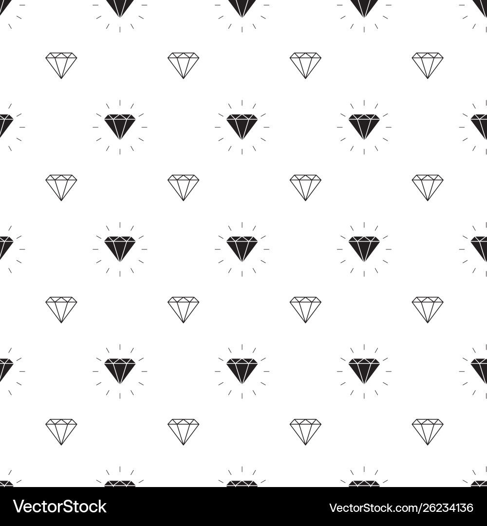 Glamour fashion diamond seamless pattern on white Glamour fashion diamond seamless pattern on white vector image