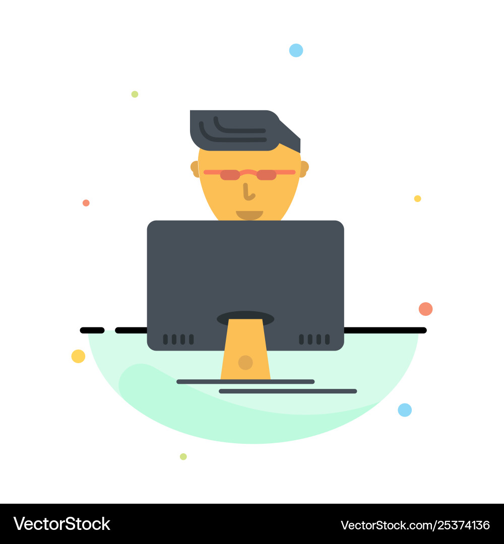 Hacker user gamer programmer abstract flat color Hacker user gamer programmer abstract flat color vector image