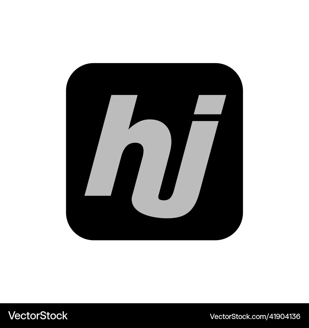 Hj company name initial letters monogram icon Vector Image