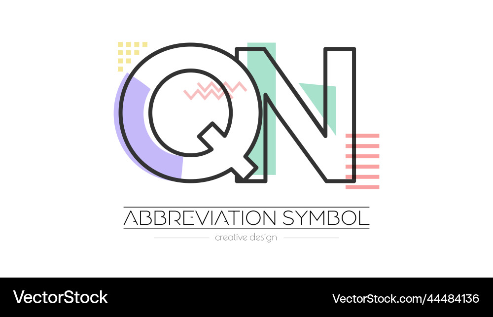 Letters q and n merging of two initials Letters q and n merging of two initials vector image