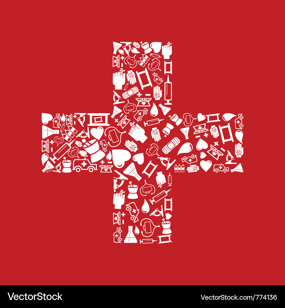Red Cross Medical Background vector image