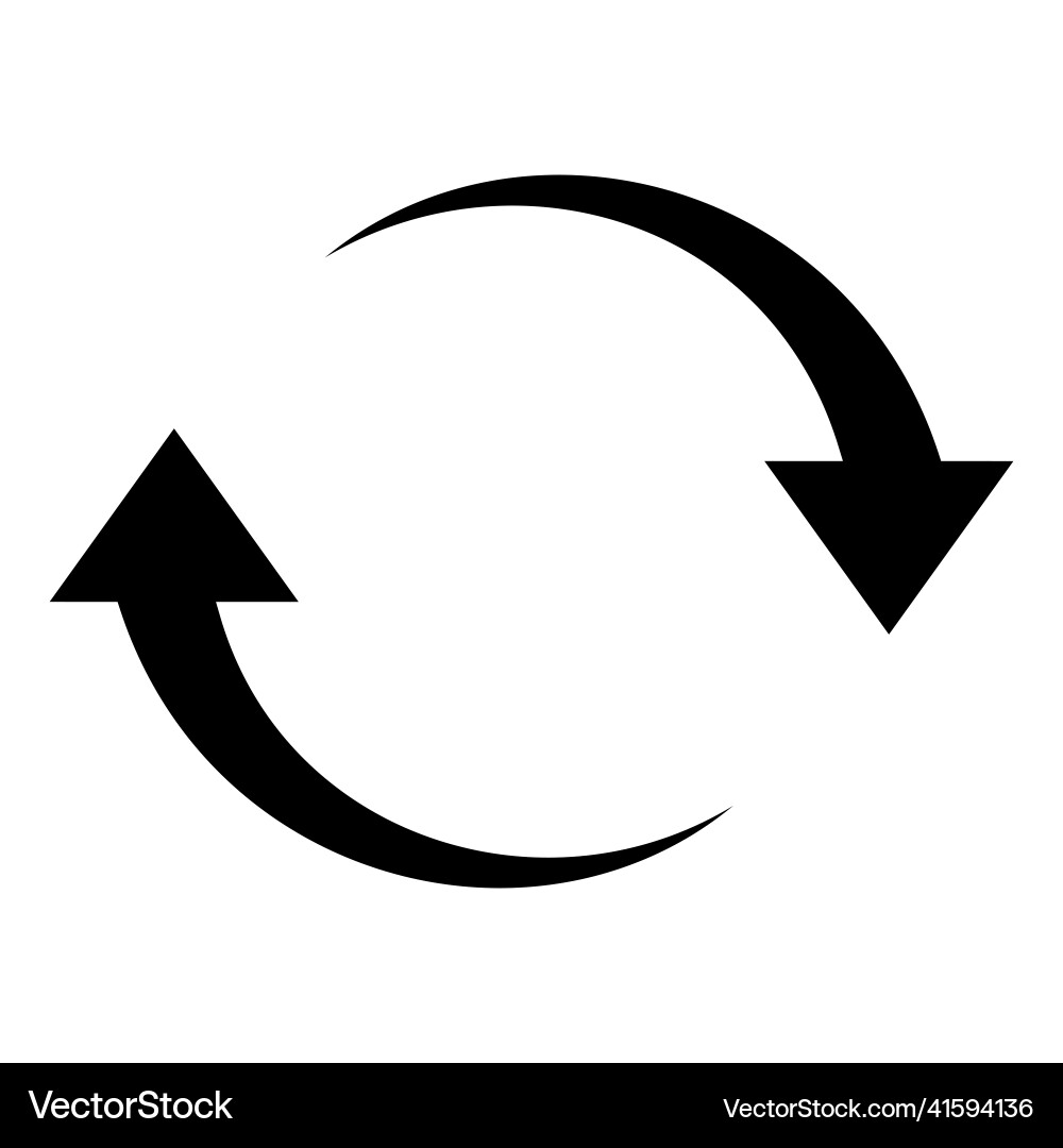 Reverse arrow in black refresh symbol reload vector image