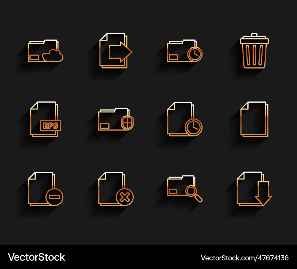 Set line document with minus delete file Set line document with minus delete file vector image