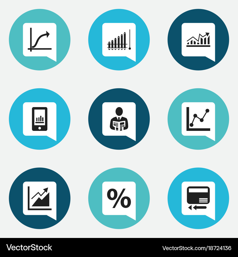 Set of 9 editable logical icons includes symbols vector image
